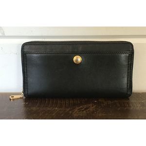 Cole Haan Leather Zip Around Wallet Credit Card